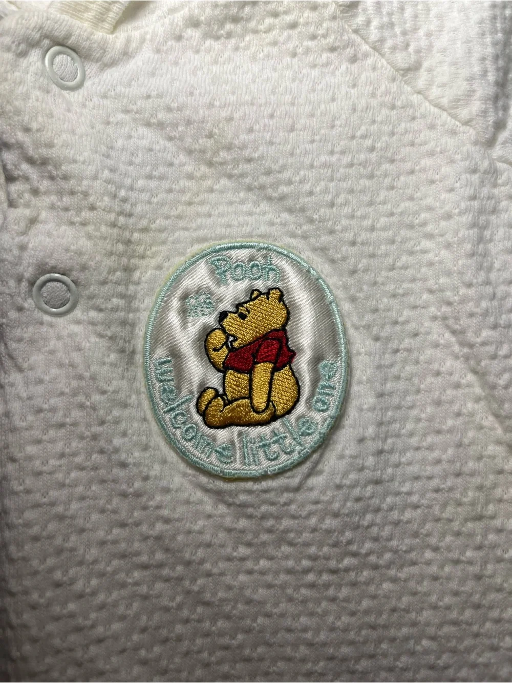 Vintage Winnie The Pooh Welcome Little One White Gown Sleeper Newborn Baby